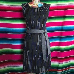 Banana Republic Graphic Geo Print Knit Dress Tie K